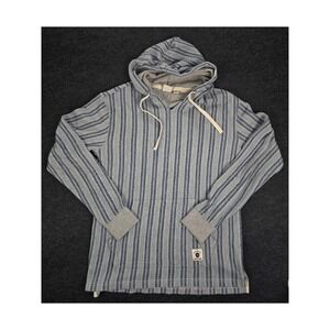 Quiksilver Men's Striped Hoodie Pullover Long Sleeve Hooded Baja Surf Size M